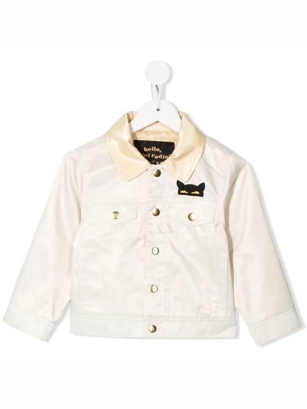 22FW 키즈 캣 로고 새틴 자켓 화이트 22610100 11
