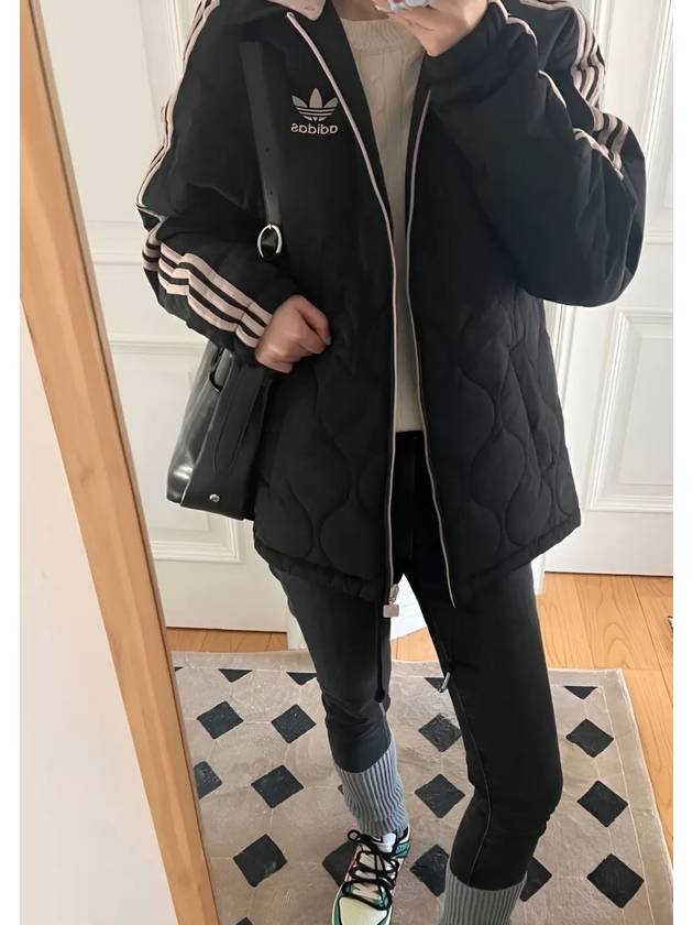 아디다스 퀄팅 후드 집업 깔깔이 누빔 자켓 블랙