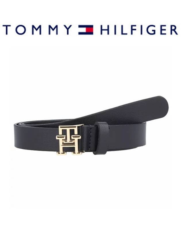 타미힐피거 TH 로고 가죽 벨트