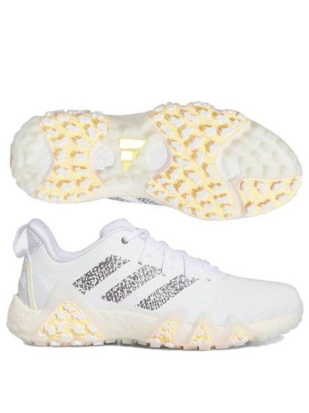 아디다스 골프 코드 카오스 22 LVL61 골프화 끈 타입 스파이클리스 2024 IE8308 WH CH SP