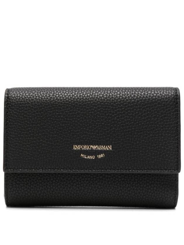 엠포리오아르마니 로고 장식 그레인 인조 가죽 지갑 Y3H326YVZ7B