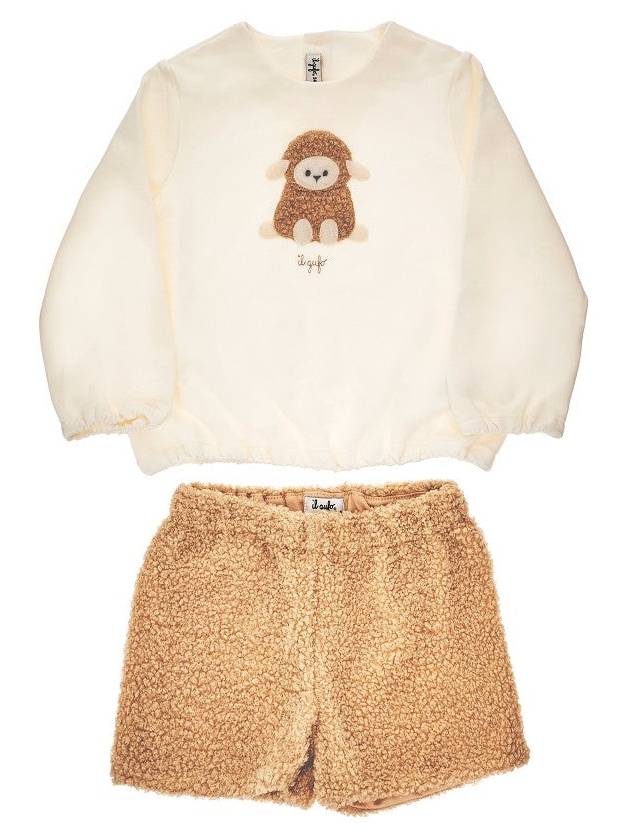 IL GUFO Cotton and Teddy fabric two-piece set