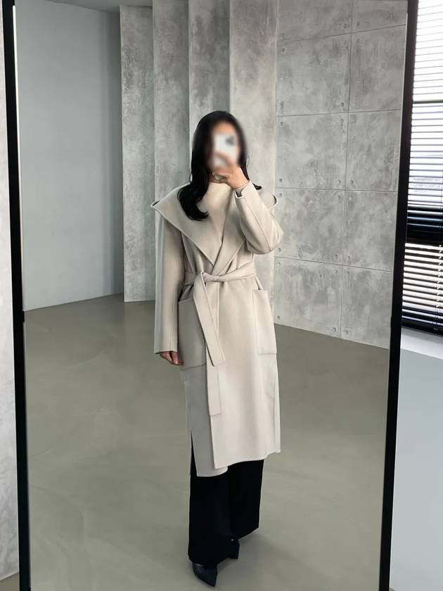 25SS 막스마라 NICOLO 니콜로 울 후드 코트 008 에크루