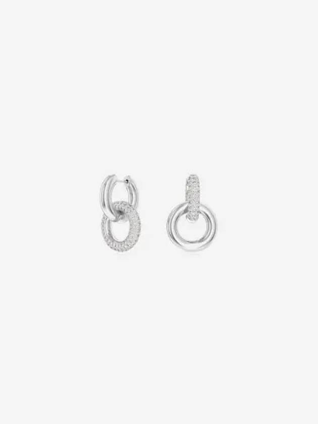 W 스와로브스키 덱스테라 후프 이어링 화이트 로듐 플래팅 W Swarovski Dextera Hoop Earrings White Rhodium Plated