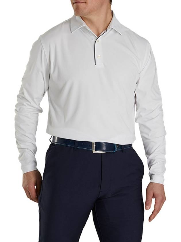 풋조이 남성 롱 슬리브 썬 프로텍션 골프 셔츠 남자 상의 긴팔 카라티 화이트