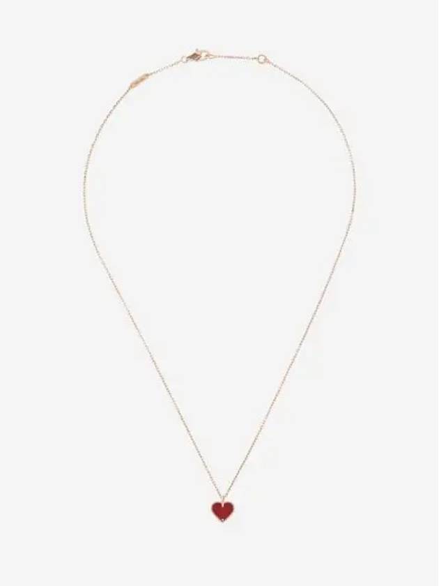W 반 클리프 & 아펠 스위트 알함브라 하트 펜던트 로즈 골드 커넬리언 W Van Cleef & Arpels Sweet Alhambra Heart Pendant Rose Gold Carnelian