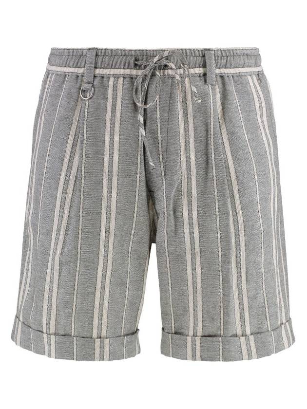 Paolo Pecora 스트라이프 커프드 버뮤다 반바지