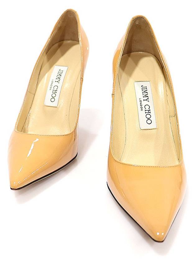 Jimmy Choo 지미추 WOP32074 베이지 페이던트 레더 ABEL 아벨 펌프스 여성 구두 36.5
