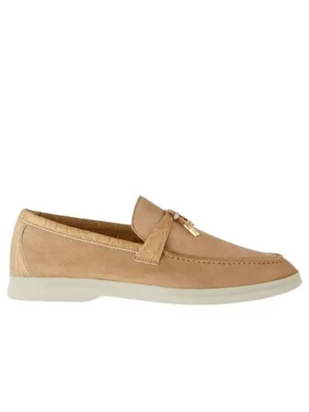 W 로로 피아나 썸머 참 워크 로퍼 스웨이드 카이만스킨 샌드 스톤 W Loro Piana Summer Charms Walk Loafer Suede Caimanskin Sand Stone