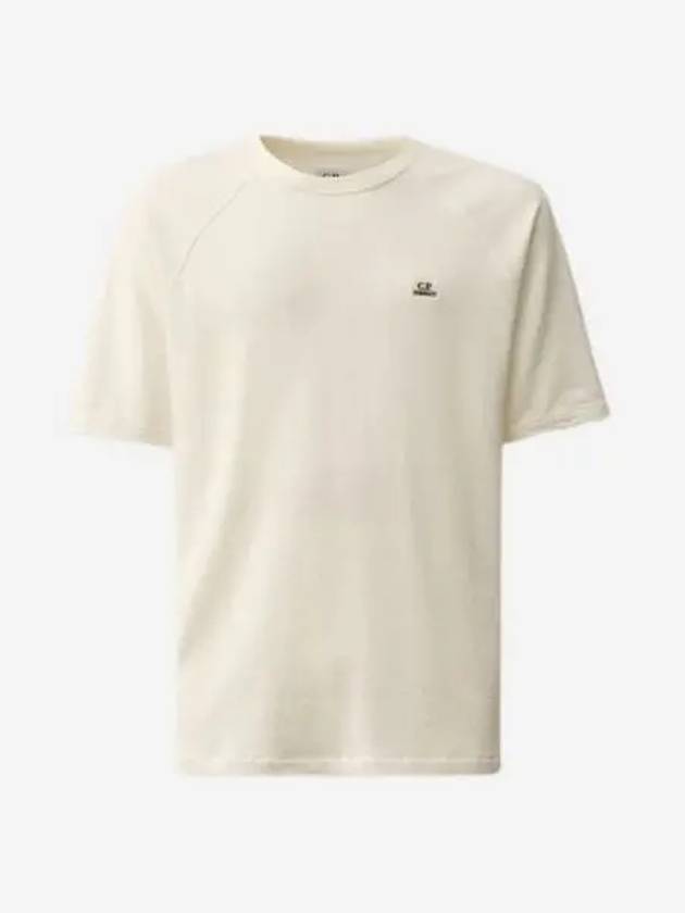 C.P. 컴퍼니 30 1 스폰지 플리스 숏슬리브 스웨트셔츠 거즈 화이트 24SS C.P. Company 30 1 Sponge Fleece Short Sleeved Sweatshirt Gauze White 24SS