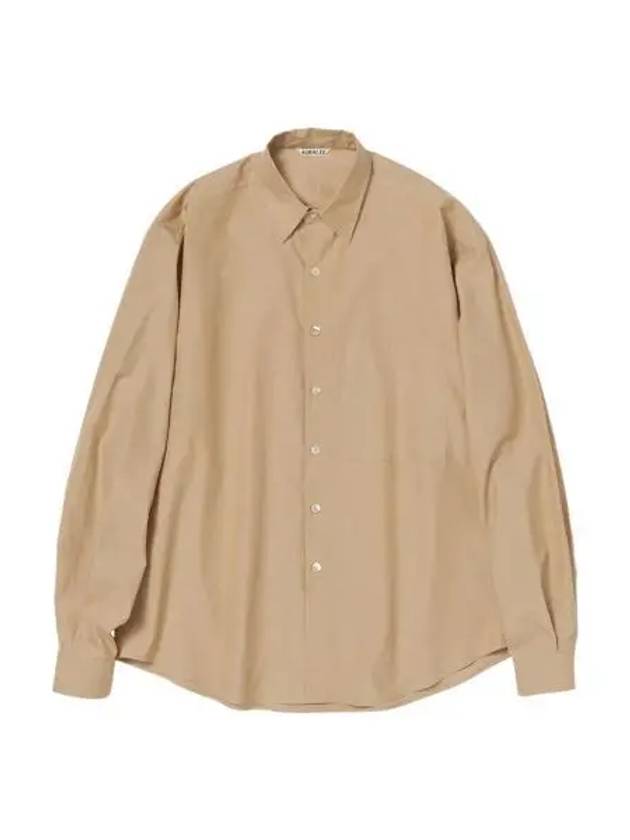 오라리 워시드 핀스 트윌 빅 셔츠 라이트 브라운 Auralee Washed Finx Twill Big Shirt Light Brown