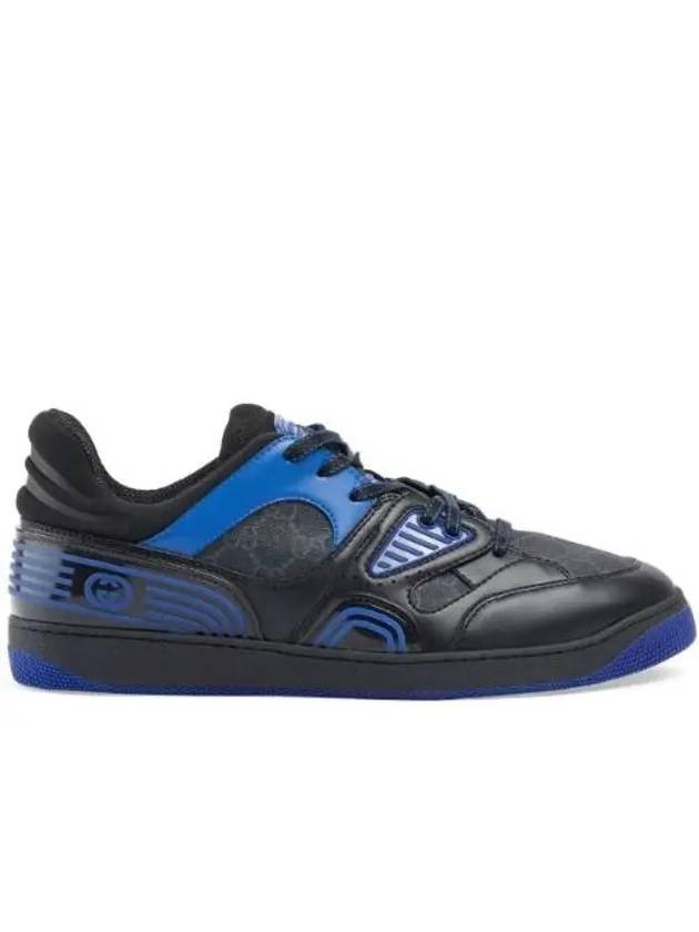 구찌 바스켓 백GG 슈프림 캔버스 로우탑 스니커즈 블루 블랙