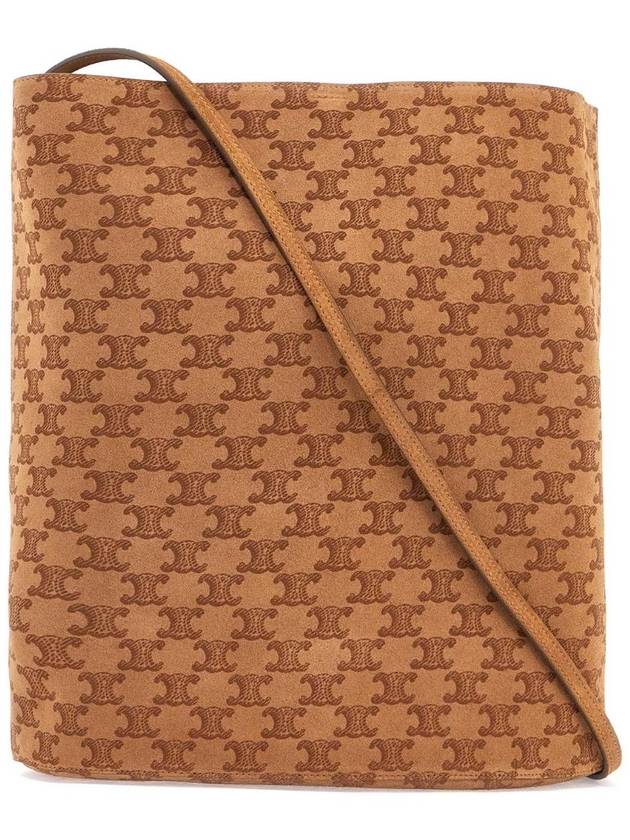 셀린느 풀 트리웅프 스웨이드 카프스킨 버킷 백 아바나