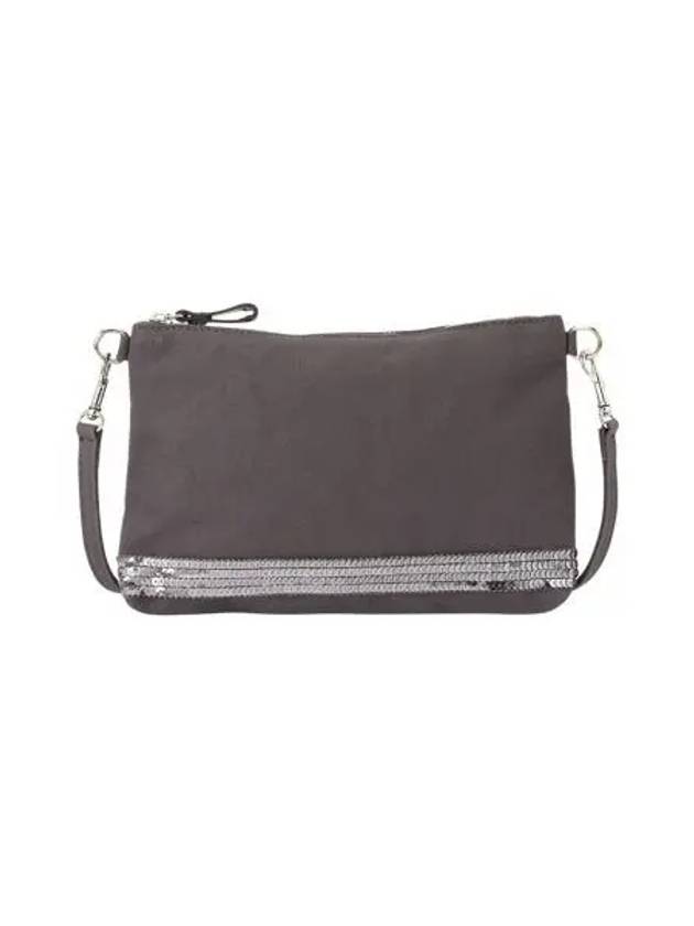바네사 브루노 캔버스 시퀸 지퍼 클러치 앤트러사이트 Vanessa Bruno Canvas Sequins Zipped Clutch Anthracite
