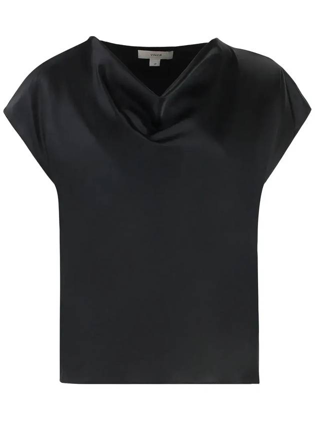 빈스 드레이프 블라우스 V796112595_001BLK