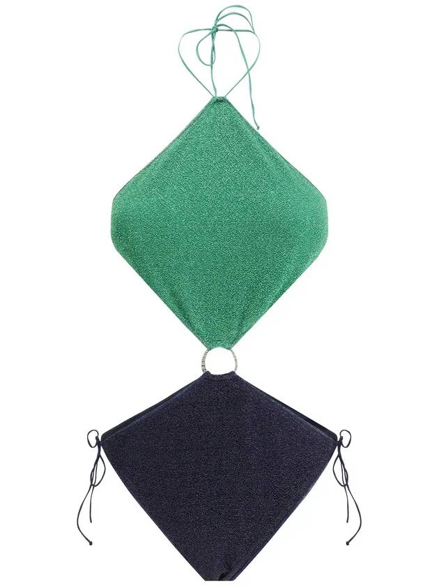 오세리 다이아몬드 바이 컬러 투피스 수영복 LHS250_EMERALDGRE