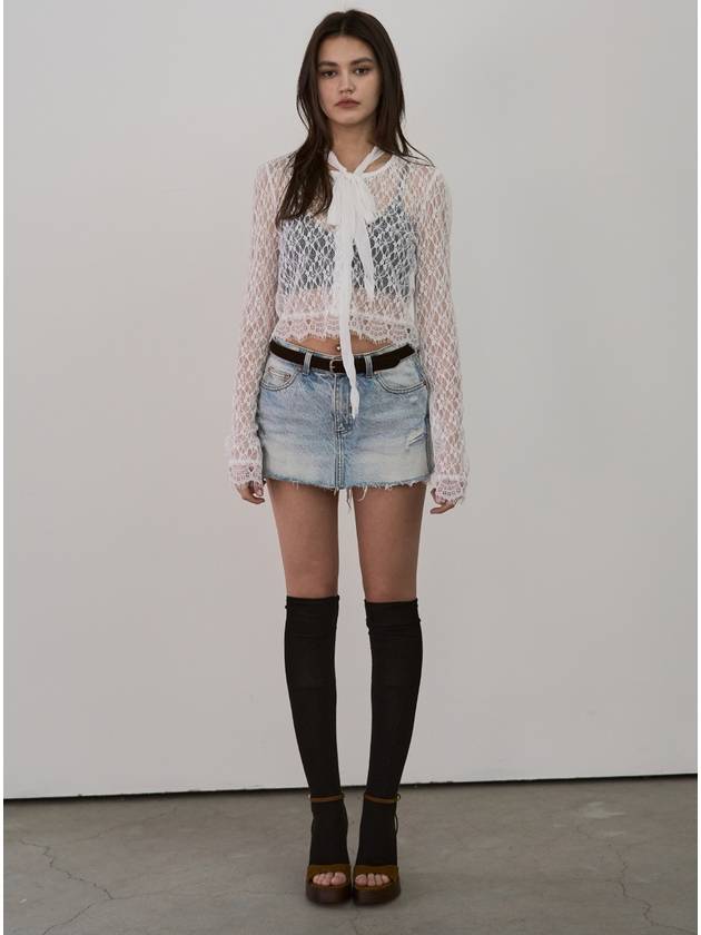 시그레이트 여성 블라우스 LACE CROP BLOUSE_WHITE