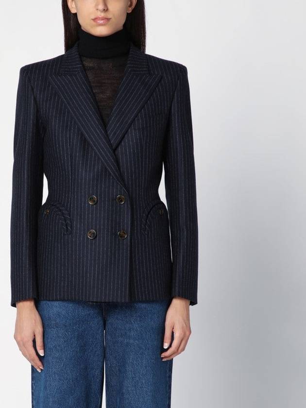 Charmer Wool And Cashmere Double-Breasted Pinstripe Blazer