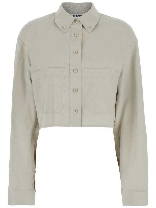 로우클래식 LINEN POCKET CROP SHIRT LW251SH03LKLIGHTKHAKI
