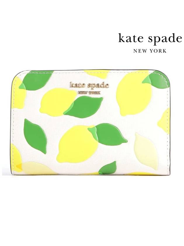 케이트 스페이드 Morgan 레몬 토스 엠보싱 컴팩트 지갑 KD455
