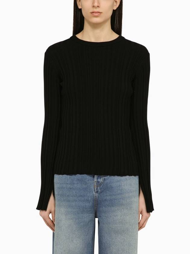 Loulou Studio Black silk blend crew-neck sweater