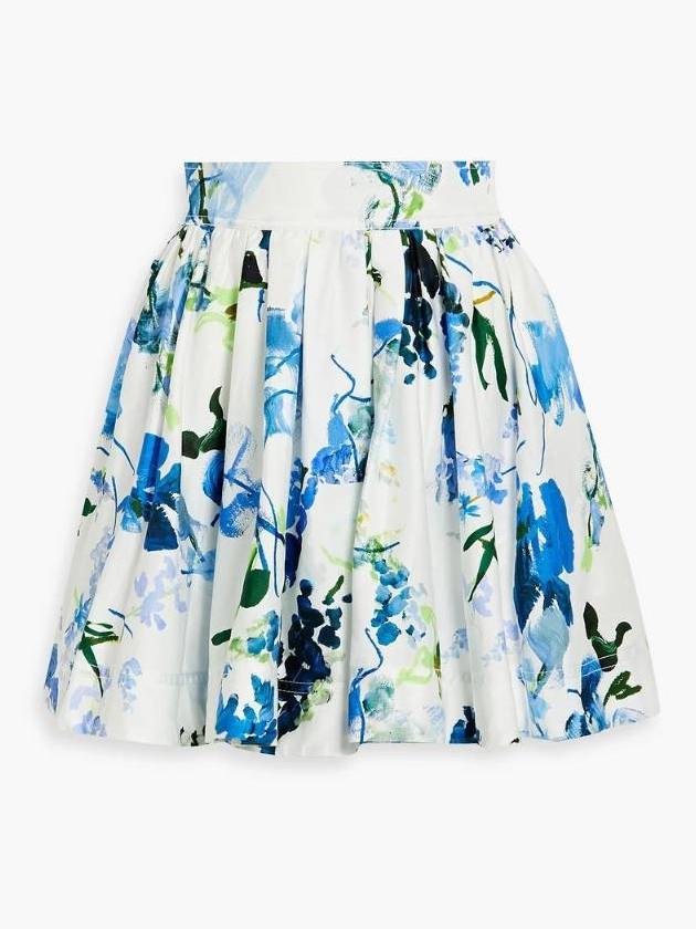 NB07 알렉스페리 여성 스커트 Cassis pleated printed cotton poplin mini skirt