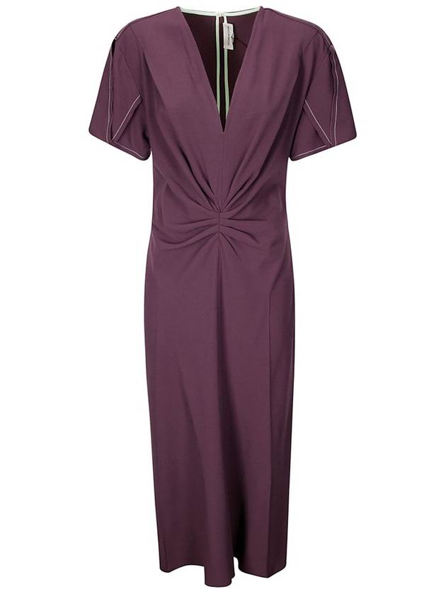 빅토리아 베컴 롱슬리브 타이 프런트 가운