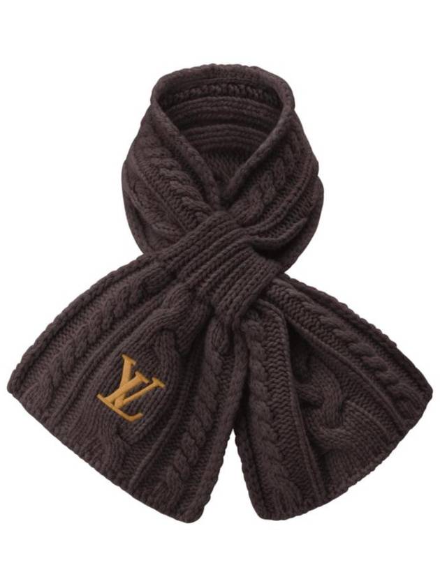 루이비통 온리 LV 미니 케이블 스카프 브라운 M96756