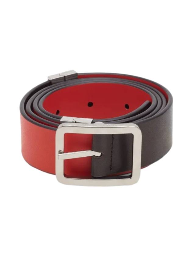 보테가베네타 리버서블 레더 벨트 레드 블랙