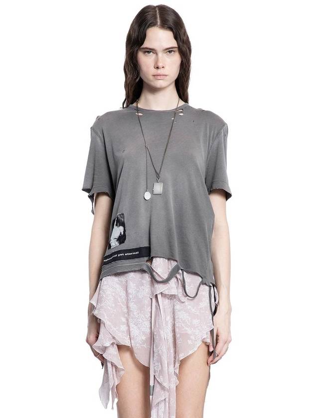 ANN DEMEULEMEESTER WOMAN GREY T-SHIRTS & TANK TOPS