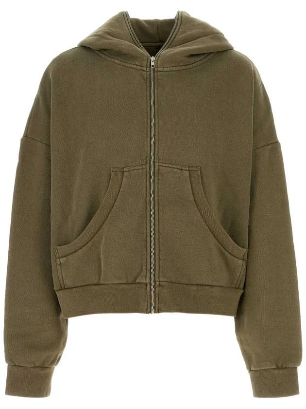 Entire Studios 드롭 숄더 지퍼 후드 티셔츠 ES2202MI_MILITARY