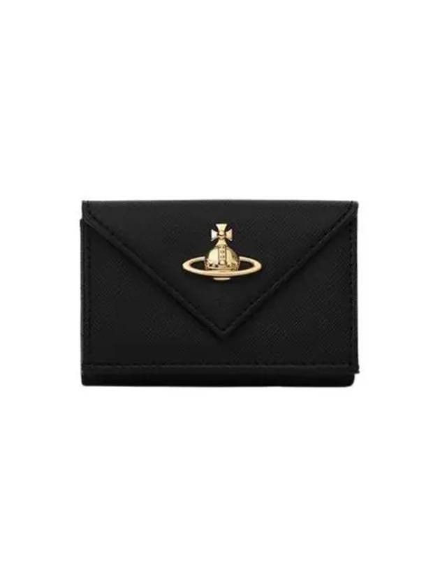 비비안 웨스트우드 엔벨로프 레더 월렛 블랙 Vivienne Westwood Envelope Leather Wallet Black