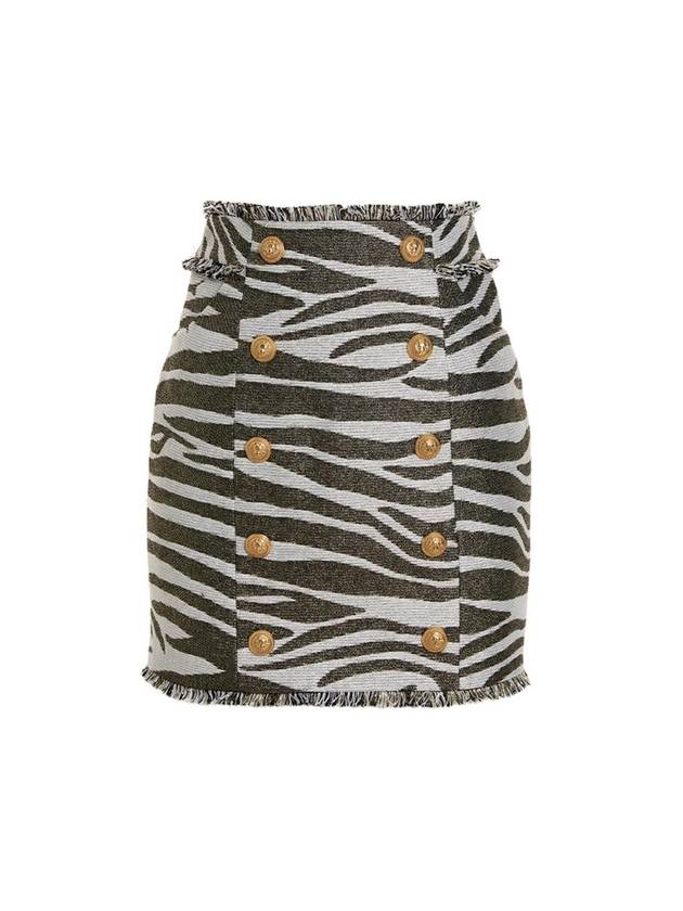 발망 SS 2023 스커트 Lurex Zebra AF1LB815VC80GAD