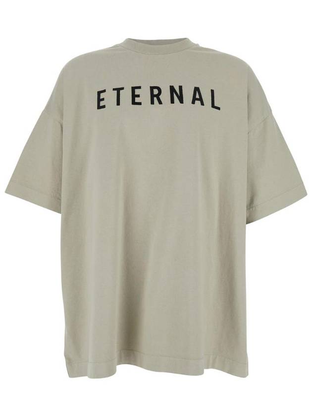 피어오브갓 FGE2505101HWJ085 앞면에 자수 뒷면에 로고 패치가 있는 & 39 Eternal& 39 그레이 크루넥 티셔츠 코튼 맨 포함가
