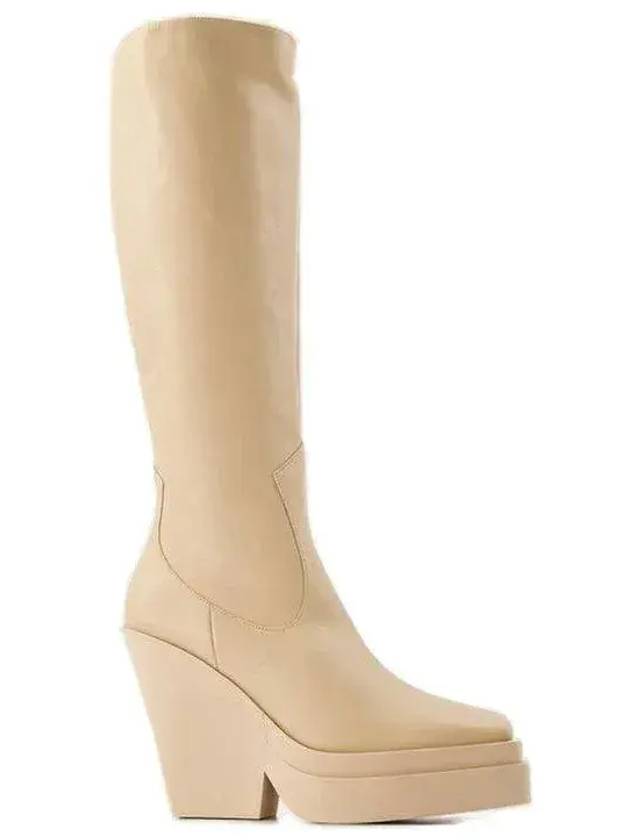 GIA BORGHINI 스퀘어토 지퍼 플랫폼 부츠 GIA14_4300OATMILK