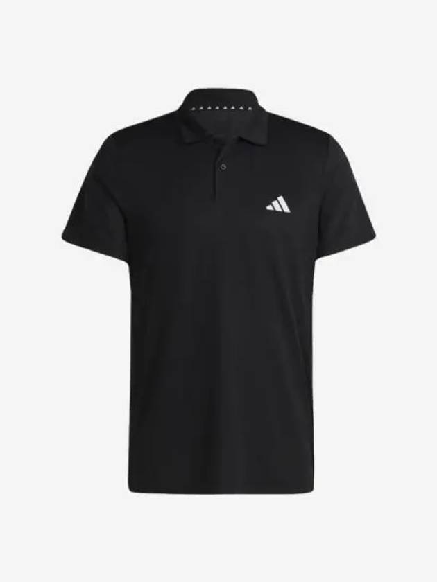 아디다스 트레인 에센셜 트레이닝 폴로 셔츠 블랙 화이트 KR Adidas Train Essentials Training Polo Shirt Black White KR Sizing