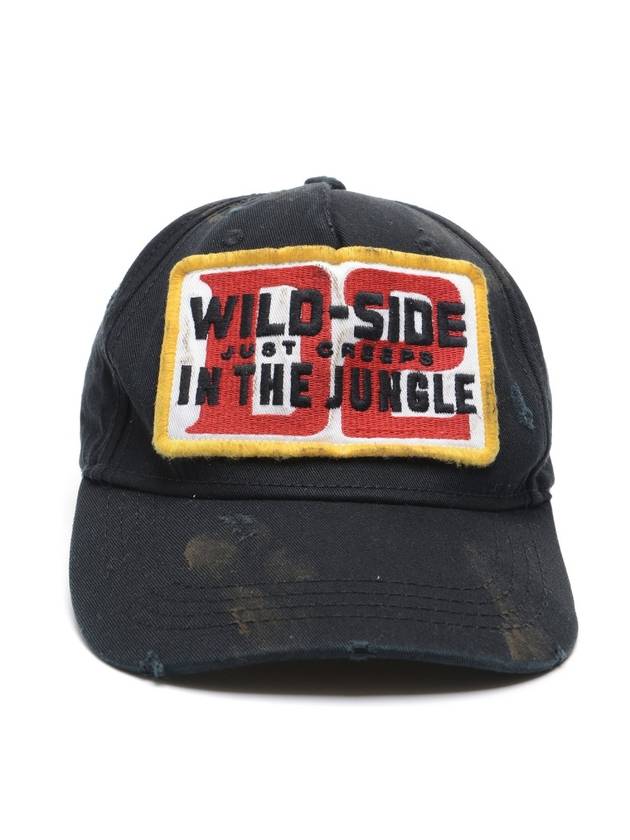 디스퀘어드2 WILD SIDE 데미지 워싱 볼캡 블랙