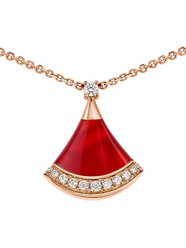 Divas Dream 18K 로즈 골드 카넬리안 0.13 TCW 다이아몬드 펜던트 목걸이 Divas Dream 18K Rose Gold Carnelian & 0.13 TCW Diamond Pendant Necklace