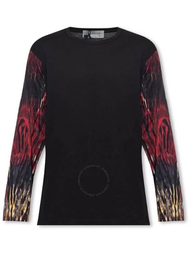 요지 야마모토 남성 긴팔 티셔츠 Yohji Yamamoto Deesign Pattern Long Sleeve T-Shirt  Band Size 3 (Medium)