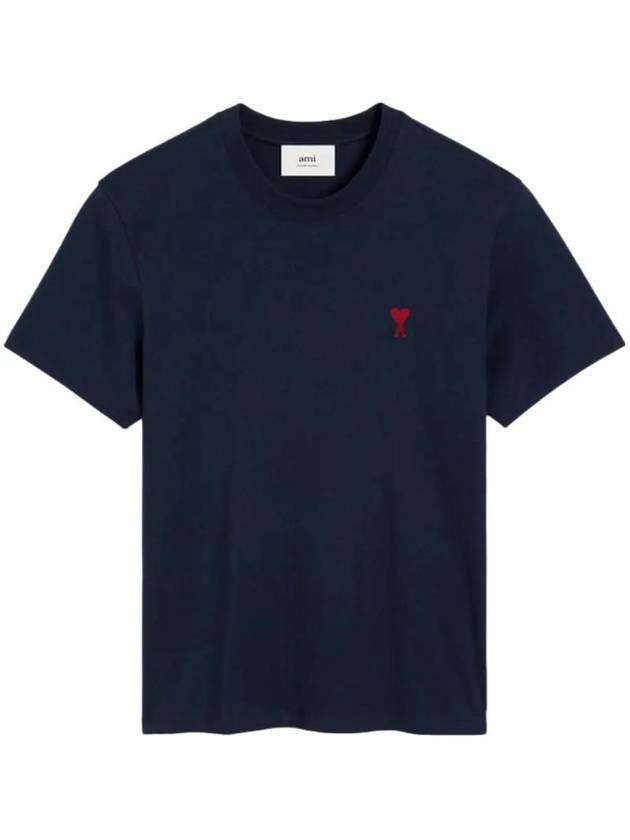 아미 하트 코튼 반팔 티셔츠 나이트 블루