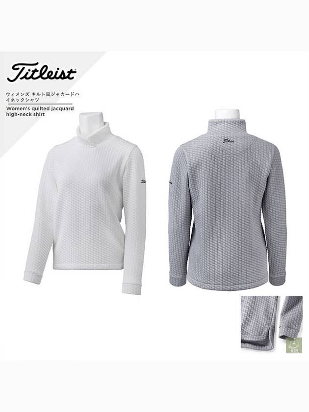 타이틀리스트 골프웨어 TLPWT705J 퀼트 자카드 하이 넥 목 티 여성 긴팔 골프티셔츠