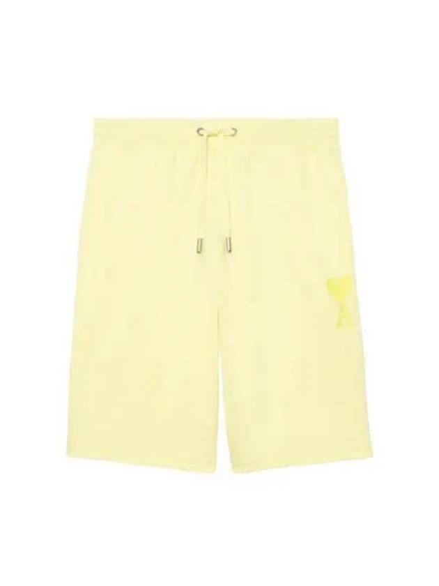 아미 하트 로고 트랙 쇼츠 페일 옐로우 AMI de Coeur Track Shorts Pale Yellow