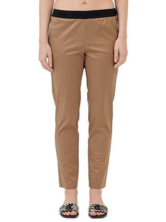 에르마노 세르비노 로고 허리띠 크롭 팬츠