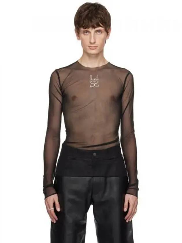 Ludovic de Saint Sernin 블랙 크리스탈 티셔츠 KK9765593B