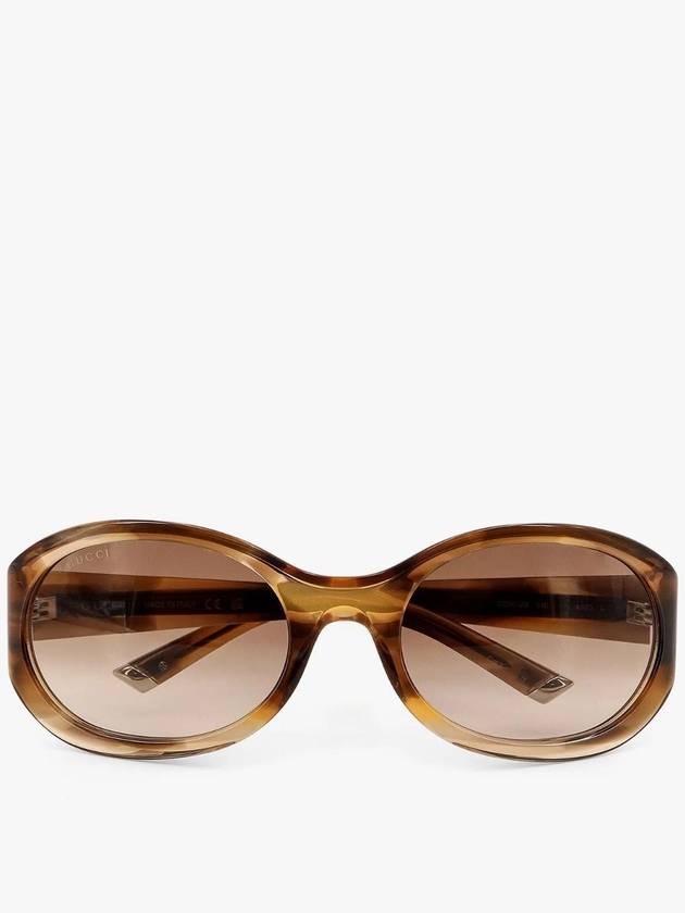 구찌 아이웨어 라운드 프레임 선글라스 브라운