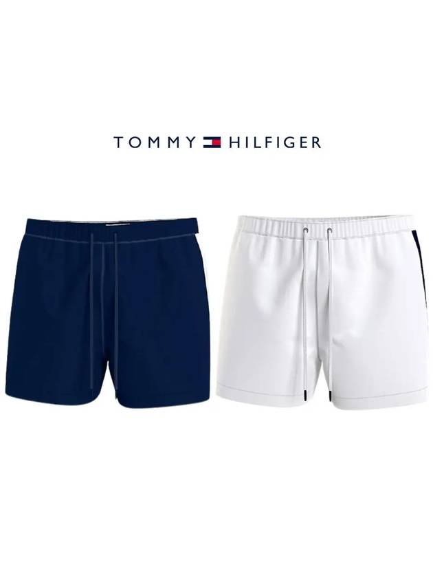 타미힐피거 반바지 플래그 패널 7 스윔 쇼츠 2컬러 남자반바지 빅사이즈바지 남성수영복