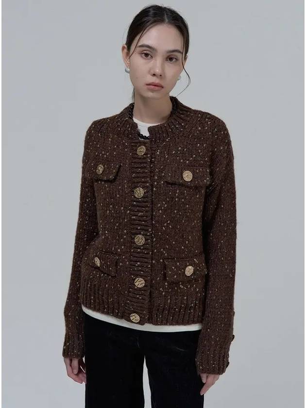 골드 버튼 니트 재킷