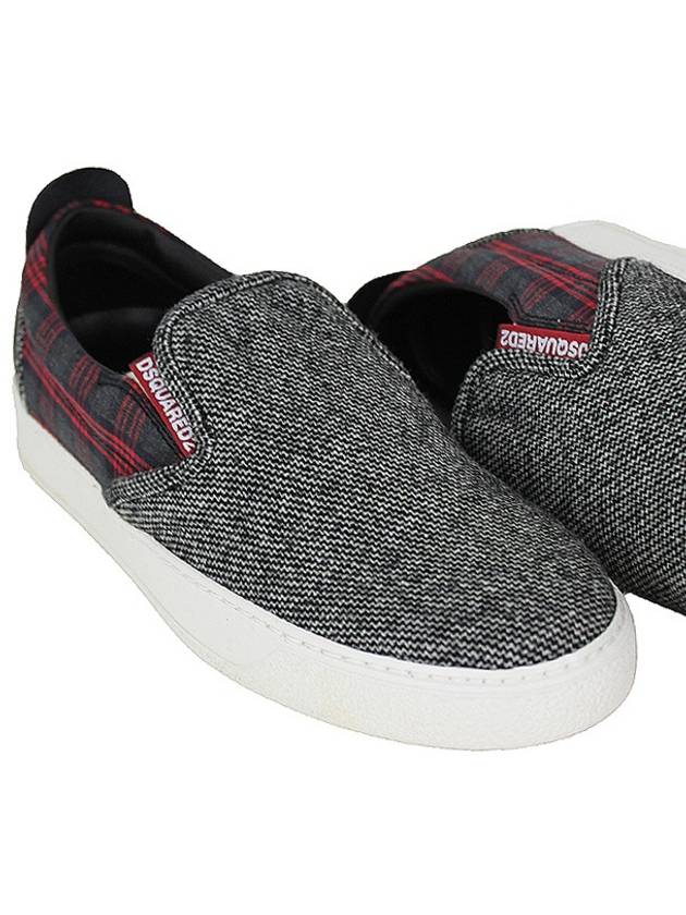 디스퀘어드 체크 로고패치 슬립온 SN412 V168 M063