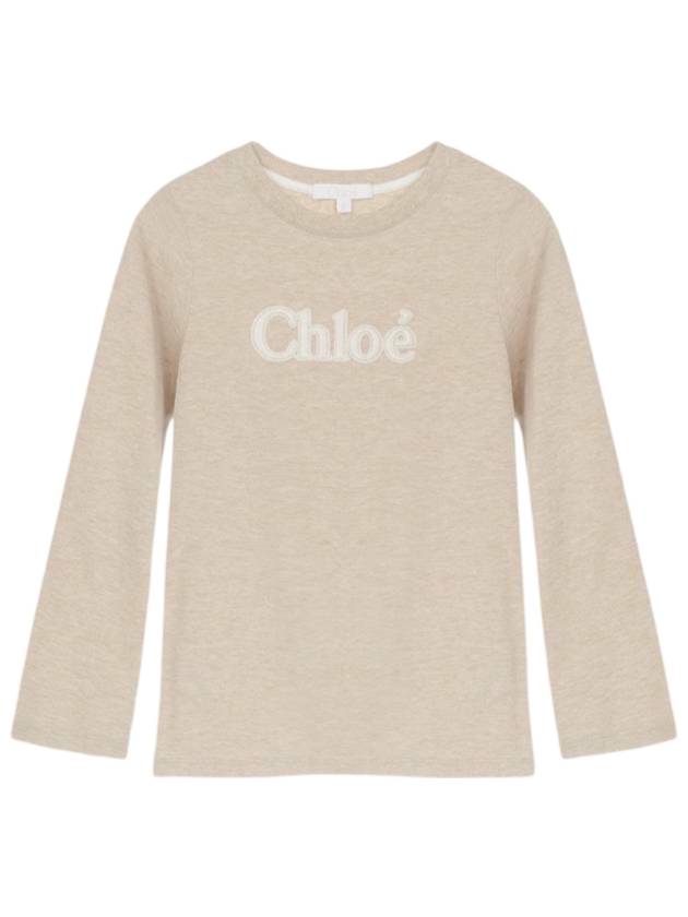 끌로에 로고 코튼 저지 반팔 티셔츠 베이지