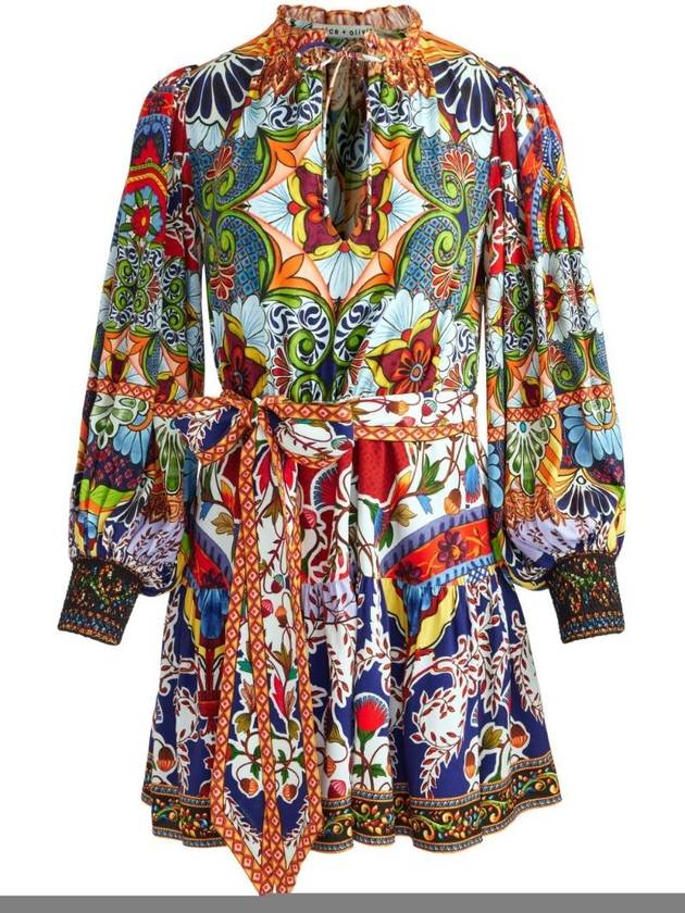 앨리스앤올리비아 여성 SADIE PRINTED MINI DRESS CC502P61530C509